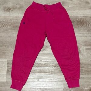 Polo Ralph Lauren Pony Logo Joggers Sweatpants Pink Kids Size M 8-10